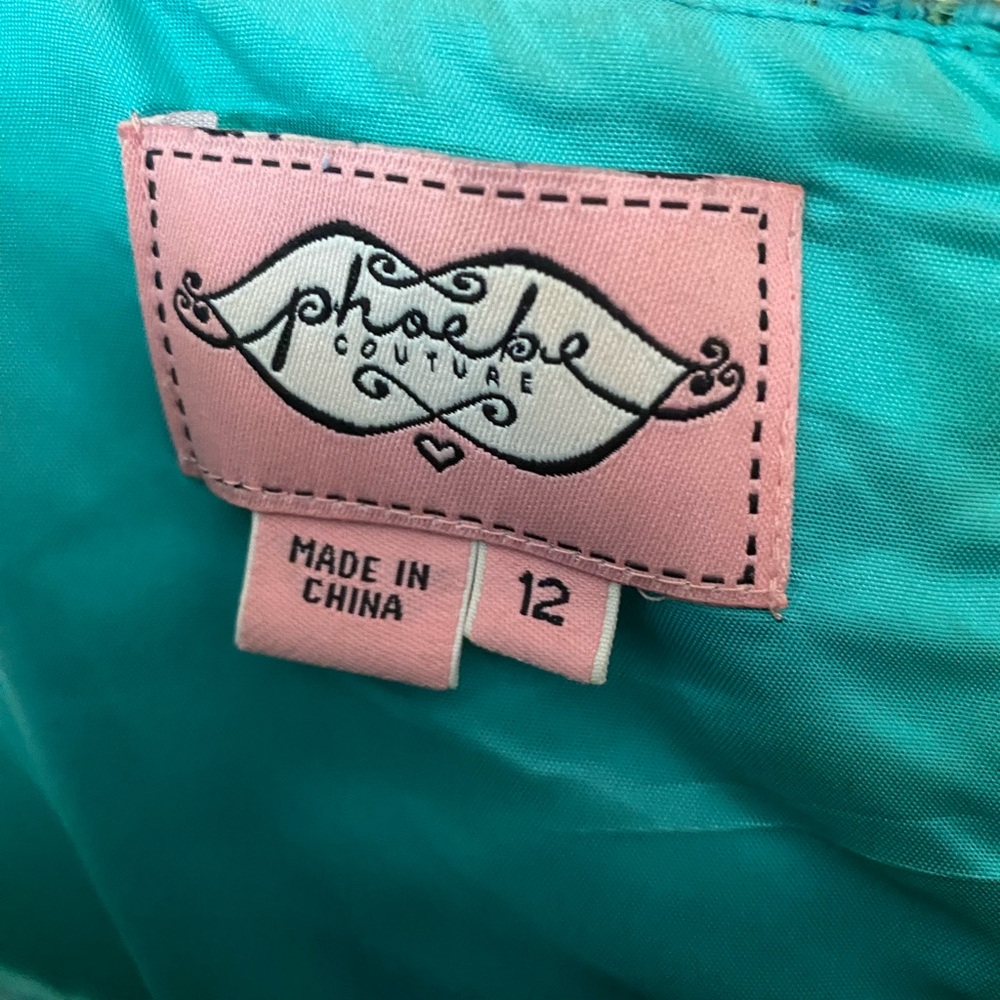 Phoebe Couture Blue and Green Midi Sundress - Picture 4 of 6